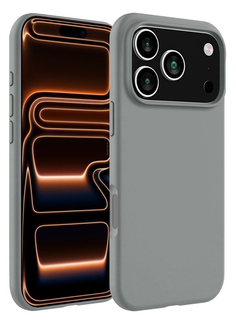 CATANES 2 Packs Silicone Protective Phone Case for iPhone 17 Pro - Soft Anti-Scratch Microfiber Lining Ultra Slim Drop Protection Phone Cover with 3D Screen Protector - Light Grey - Image 2