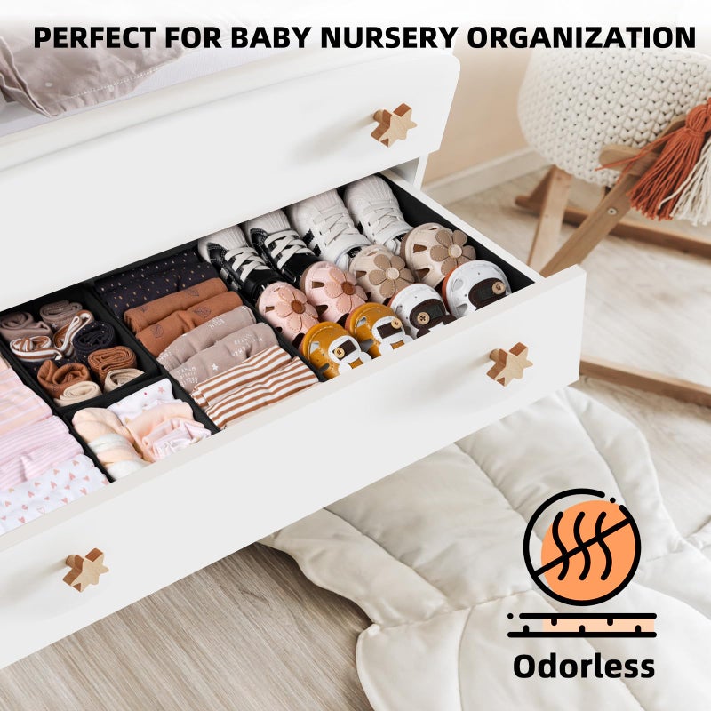 Criusia Drawer Organizer Clothes 12 Pack - Dresser Organizer Bins for Closet Bedroom Nursery Organization and Storage- Drawer Organizer Divider for Sock  Underwear  Bra  Baby Clothes  Small Toys - Image 4