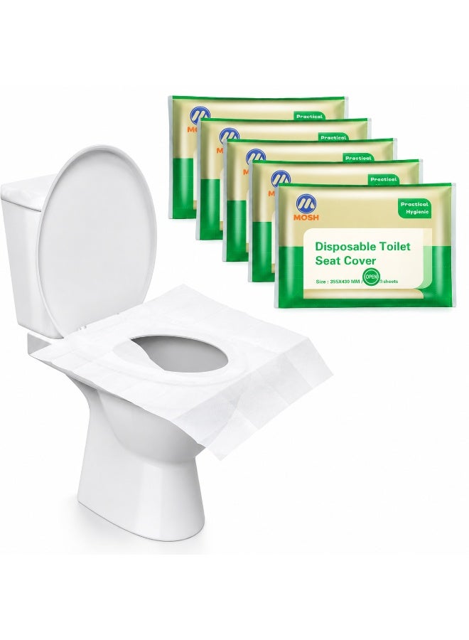 MOSH Disposable Toilet Seat Covers 50 Sheets | Flushable Biodegradable Toilet Seat Protector for Travel, Public Restrooms, Airplane, Camping & Potty Training | Individually Packed Hygienic Covers for Adults & Kids - Image 1