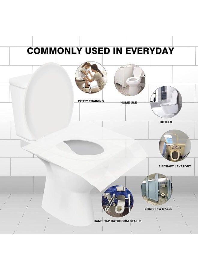 MOSH Disposable Toilet Seat Covers 50 Sheets | Flushable Biodegradable Toilet Seat Protector for Travel, Public Restrooms, Airplane, Camping & Potty Training | Individually Packed Hygienic Covers for Adults & Kids - Image 2