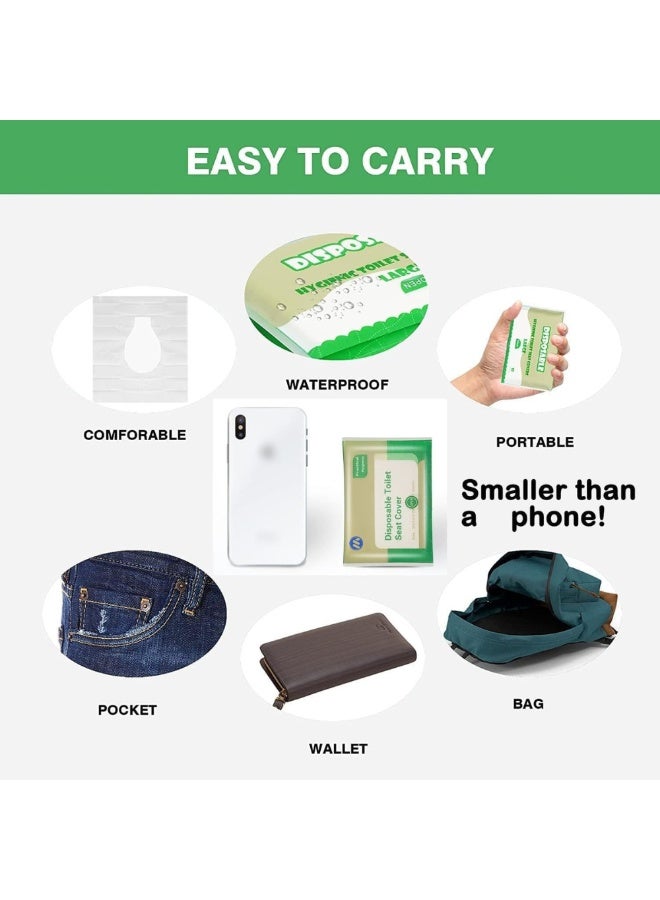 MOSH Disposable Toilet Seat Covers 50 Sheets | Flushable Biodegradable Toilet Seat Protector for Travel, Public Restrooms, Airplane, Camping & Potty Training | Individually Packed Hygienic Covers for Adults & Kids - Image 4
