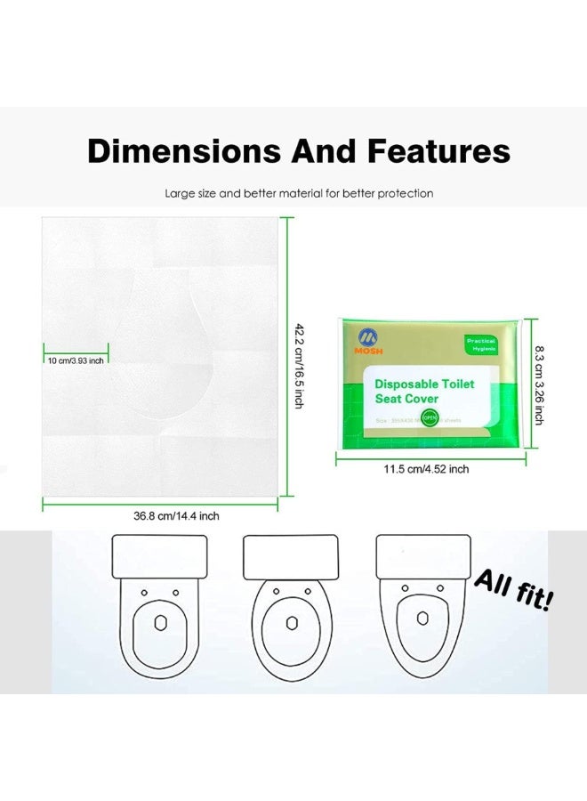 MOSH Disposable Toilet Seat Covers 50 Sheets | Flushable Biodegradable Toilet Seat Protector for Travel, Public Restrooms, Airplane, Camping & Potty Training | Individually Packed Hygienic Covers for Adults & Kids - Image 5