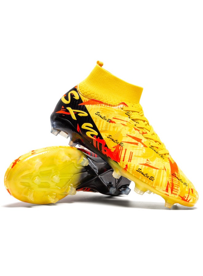 High-top Soccer Shoes For Boys And Girls, Tf Cleats For Adults, Breathable Non-slip Grass Sports Shoes