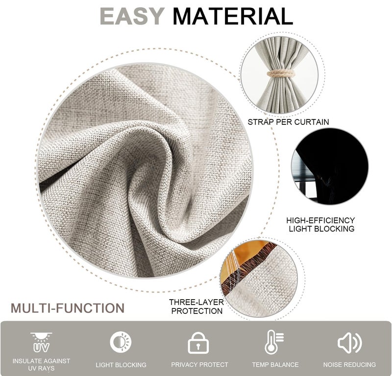 GONNRLY Self Adhesive Curtain No Rod Needed, Blackout Curtains No Drill for Easy Installation, Adhesive Curtains for Window Privacy (Light Beige - W35 Ã— L60 in) - Image 5