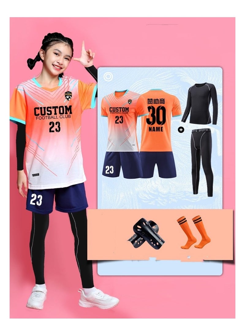 KUYING Children's High Elasticity Tight Fitting Clothing Sports Fitness Set Quick Drying Training Suit 
