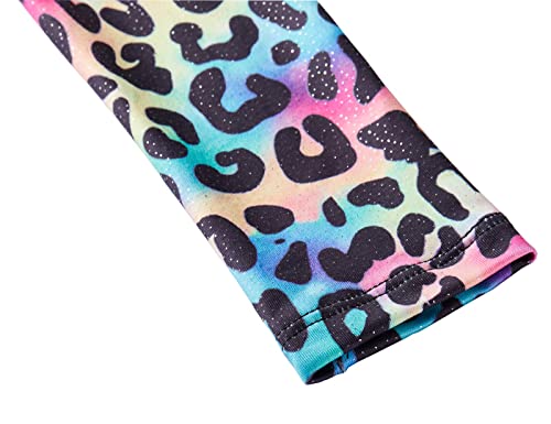Domusgo Gymnastics Leotards for Girls 6-7 Years Old Long Sleeve Sparkly Leopard Kids Tumbling Outfits - Image 5