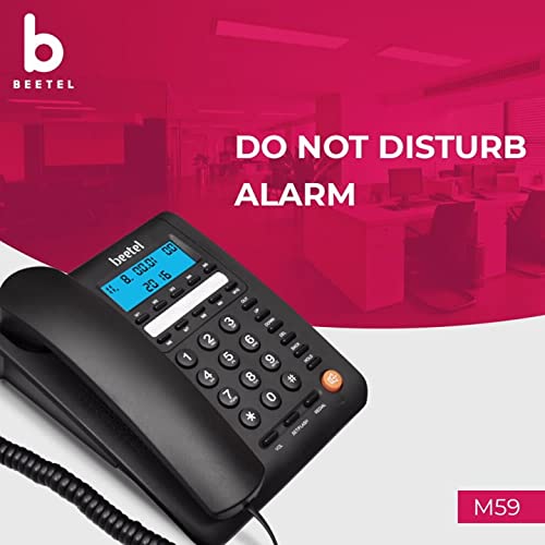 Beetel M59N Caller ID Corded Landline Phone with 16 Digit LCD Display & Adjustable contrast,10 One Touch Memory Buttons,2Ways SpeakerPhone,Music On Hold,Solid Build Quality,Classic Design(Black)(M59N) - Image 3