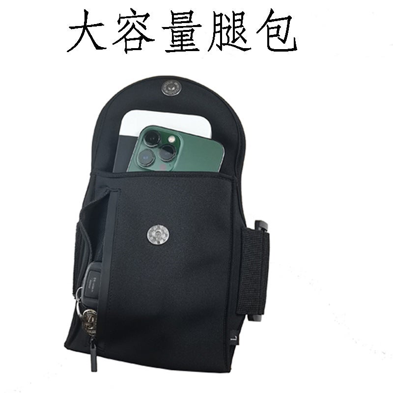 Unisex Fitness Cycling Leg Pouch Large Capacity Running Bag Black Large Calf Universal Bag