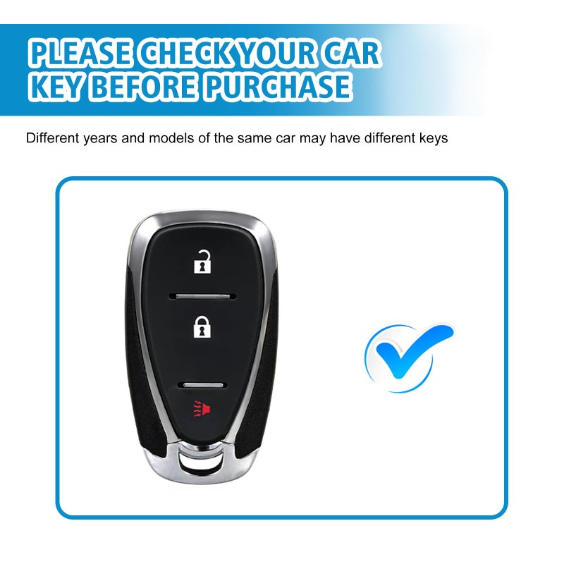Rislobx 3 Button Key Fob Cover for Chevy, TPU Key Fob Case Compatible with 2016 2017 2018 2019 2020 2021 2022 Spark Traverse Equinox, for 2018 2019 2020 Chevy Trax (White) - Image 2