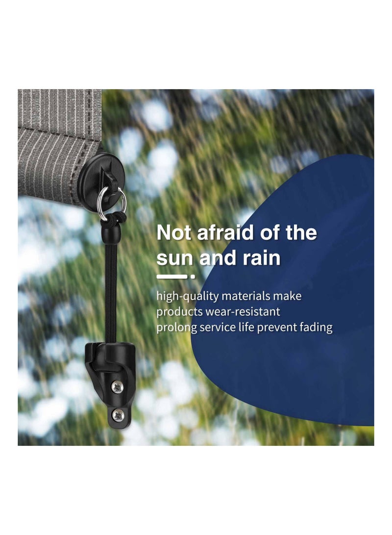 SYOSI Outdoor Roller Shade Parts, Sun Shade Raeplacement Parts Black Tie Downs Set Shade Tie Downs Universal Sun Shade PartsCompatible with Coolaroo Exterior Roller Shade,Outdoor Blinds(Black,2 Set) - Image 2