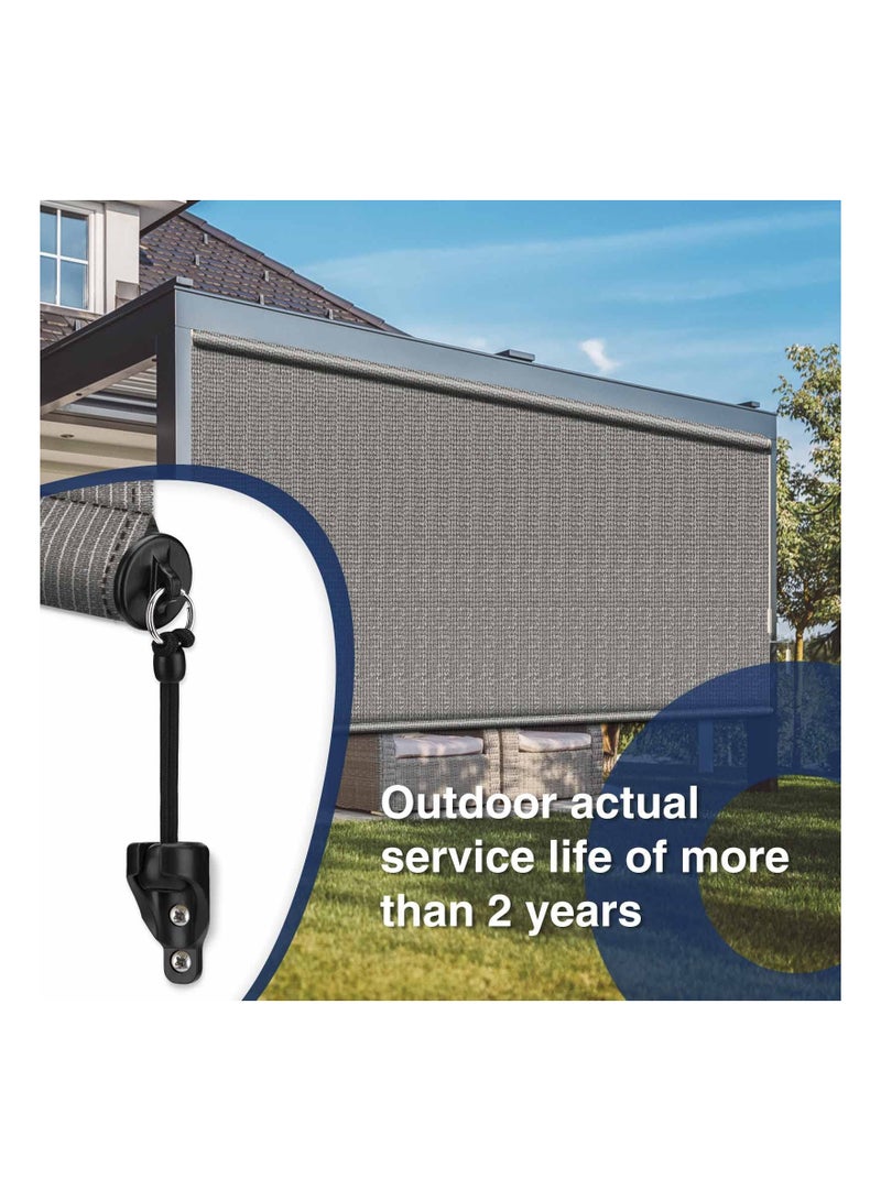 SYOSI Outdoor Roller Shade Parts, Sun Shade Raeplacement Parts Black Tie Downs Set Shade Tie Downs Universal Sun Shade PartsCompatible with Coolaroo Exterior Roller Shade,Outdoor Blinds(Black,2 Set) - Image 3