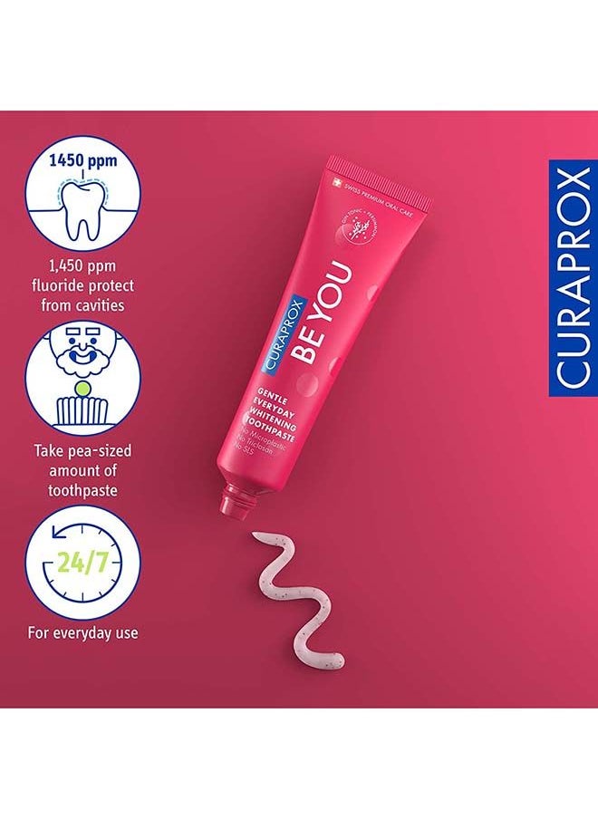 CURAPROX كورابروكس بي يو جين تونيك + معجون أسنان البرسيمون الأحمر 60 مل - معجون أسنان لطيف للتبييض اليومي - خالي من SLS، خالي من البلاستيك الدقيق، خالي من التريكلوسان، معجون أسنان بالفلورايد  - Image 4