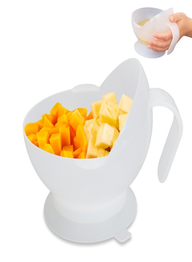 Agatige Spill Proof Scoop Bowl, Self Feeding Adaptive Bowl Adaptive Eating Utensils Plate with Handle and Suction Base for Adults Elderly Disabled, Parkinsons, Dementia, Strokes, Tremors (1PCS) - Image 1