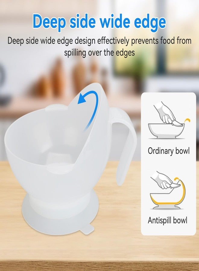 Agatige Spill Proof Scoop Bowl, Self Feeding Adaptive Bowl Adaptive Eating Utensils Plate with Handle and Suction Base for Adults Elderly Disabled, Parkinsons, Dementia, Strokes, Tremors (1PCS) - Image 3