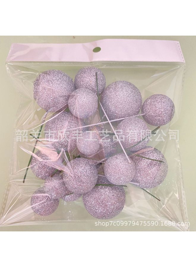 Gold And Silver Ball Cake Decorative Ball Macaron Color 20 Mixed Foam Ball Glitter Ball Cake Faux Ball - Image 1