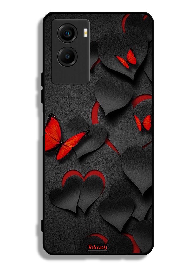 Tolwak Vivo Y55s 5G (2021) Protective Case Cover Hearts And Butterflies Pattern - Image 2