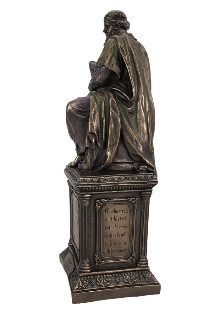 Veronese Design Bronze Finish Plato Statue - Philosophical Decorative Sculpture - Image 2
