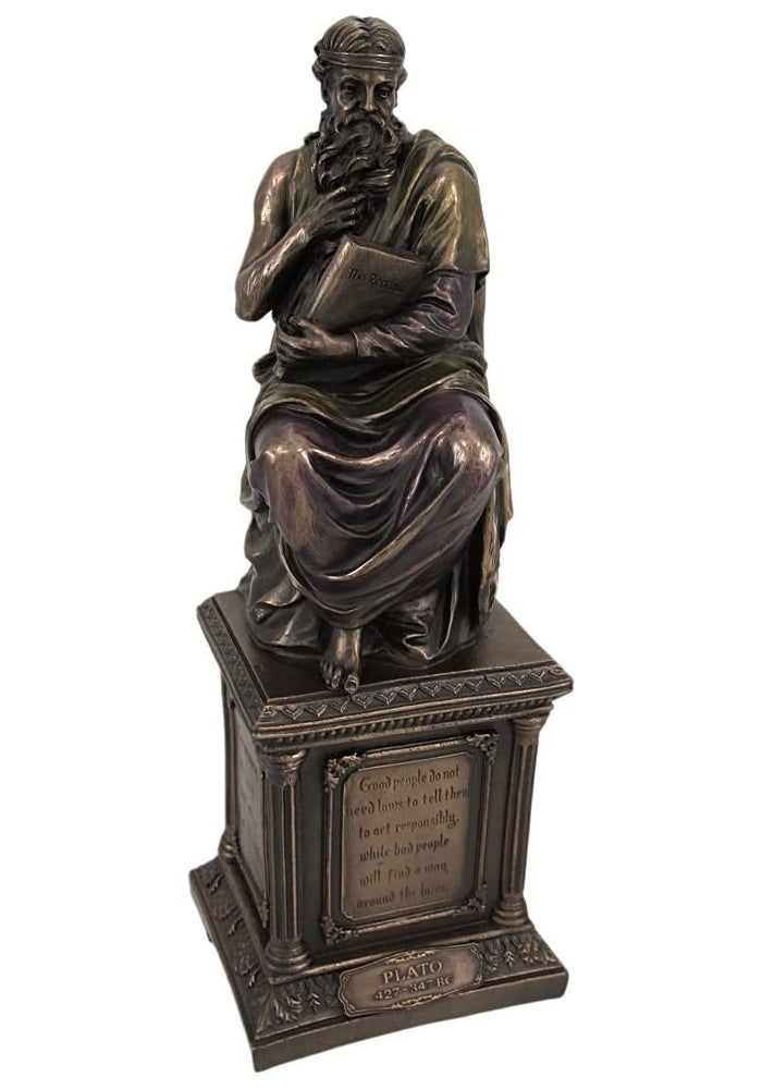Veronese Design Bronze Finish Plato Statue - Philosophical Decorative Sculpture - Image 1
