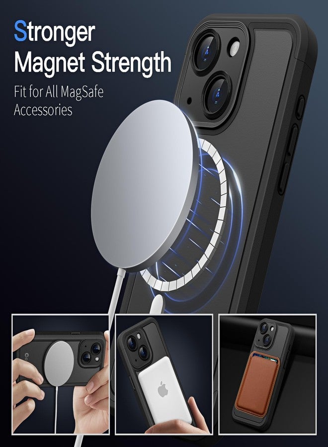 COOLQO Magnetic for iPhone 14/15 Plus Case, Dual Layer Matte Scratch-Resistant, Black - Image 3