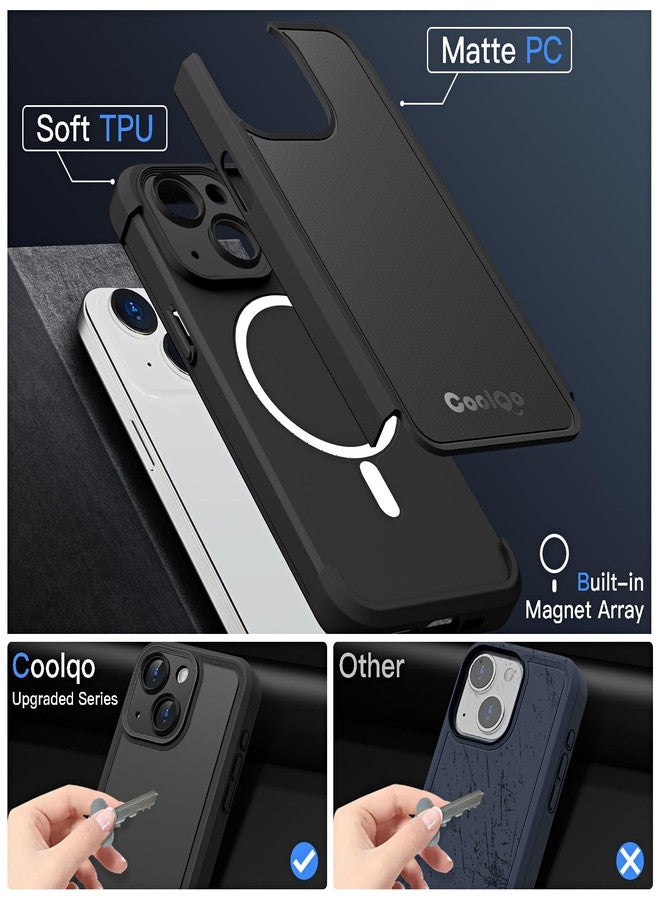 COOLQO Magnetic for iPhone 14/15 Plus Case, Dual Layer Matte Scratch-Resistant, Black - Image 2