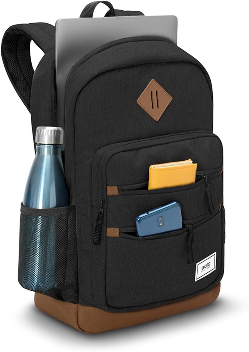 Solo حقيبة ظهر لابتوب سولو نيويورك للنساء والرجال، حقيبة سفر خفيفة الوزن مع جيوب شبكية جانبية تناسب كمبيوتر 15.6، أسود ريفريش - Image 5