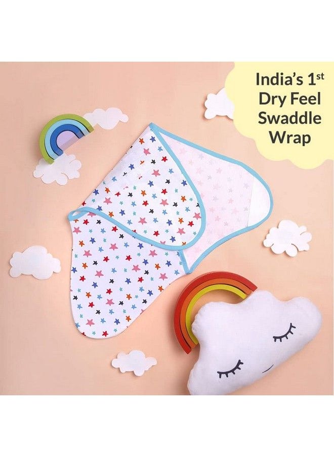 Superbottoms - Dry Feel Swaddle Wrap For Newborn ; Superdryfeel Layer To Keep Baby Dry ; Extra Soft ; 100% Cotton ; Easy To Wear Travel Friendly Wrapper ; 0 3 Months Baby Wrappers ; Pack Of 3 - Image 1