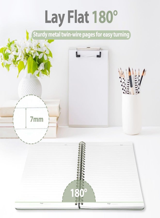 VALOME Lined Spiral Journal Notebook with A5 College for Women & Men, Ruled Hardcover Spiral Notebook Featuring 146 Pages of 100 GSM Thick Paper for Journaling, School, Work and Writing, Medium Size(Green) - Image 4