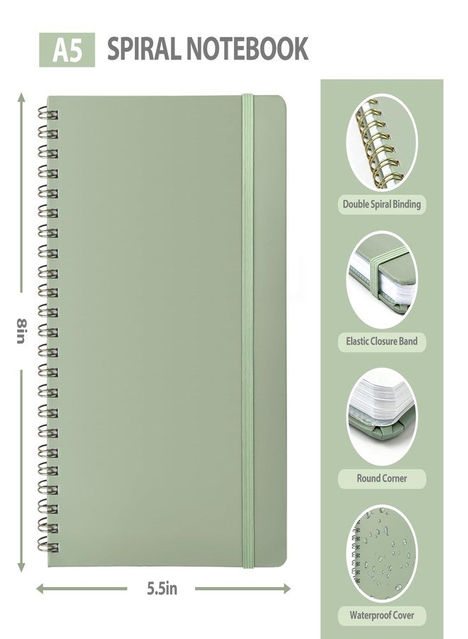 VALOME Lined Spiral Journal Notebook with A5 College for Women & Men, Ruled Hardcover Spiral Notebook Featuring 146 Pages of 100 GSM Thick Paper for Journaling, School, Work and Writing, Medium Size(Green) - Image 3