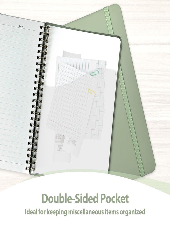 VALOME Lined Spiral Journal Notebook with A5 College for Women & Men, Ruled Hardcover Spiral Notebook Featuring 146 Pages of 100 GSM Thick Paper for Journaling, School, Work and Writing, Medium Size(Green) - Image 5