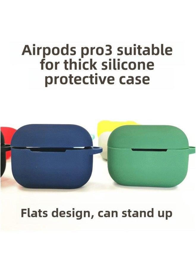 For Airpods Pro Bluetooth Headset Protective Case Apple 3 Generation Earphone Thickened Silicone Flat Bottom One-Piece-Color:dark Blue Shell Hook Pearlescent Bag Packaging-Applicable Model:Airpods Sleeve (2.5MM) - Image 3