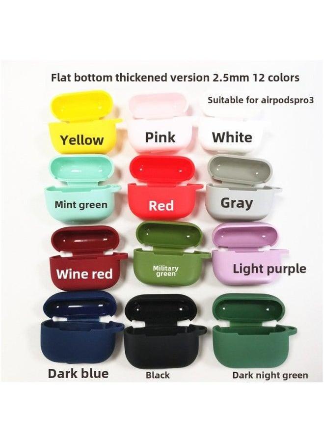 For Airpods Pro Bluetooth Headset Protective Case Apple 3 Generation Earphone Thickened Silicone Flat Bottom One-Piece-Color:dark Blue Shell Hook Pearlescent Bag Packaging-Applicable Model:Airpods Sleeve (2.5MM) - Image 4