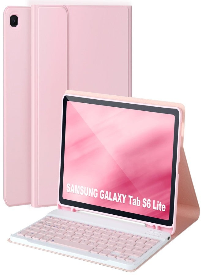 APHBZGE Keyboard Case for Samsung Galaxy S6 Lite 10.4" 2022/2020,Case with Keyboard for Samsung S6 lite with S Pen Holder,Detachable Wireless Bluetooth Keyboard for Galaxy S6 Lite 10.4" Auto Wake/Sleep,Pink - Image 1