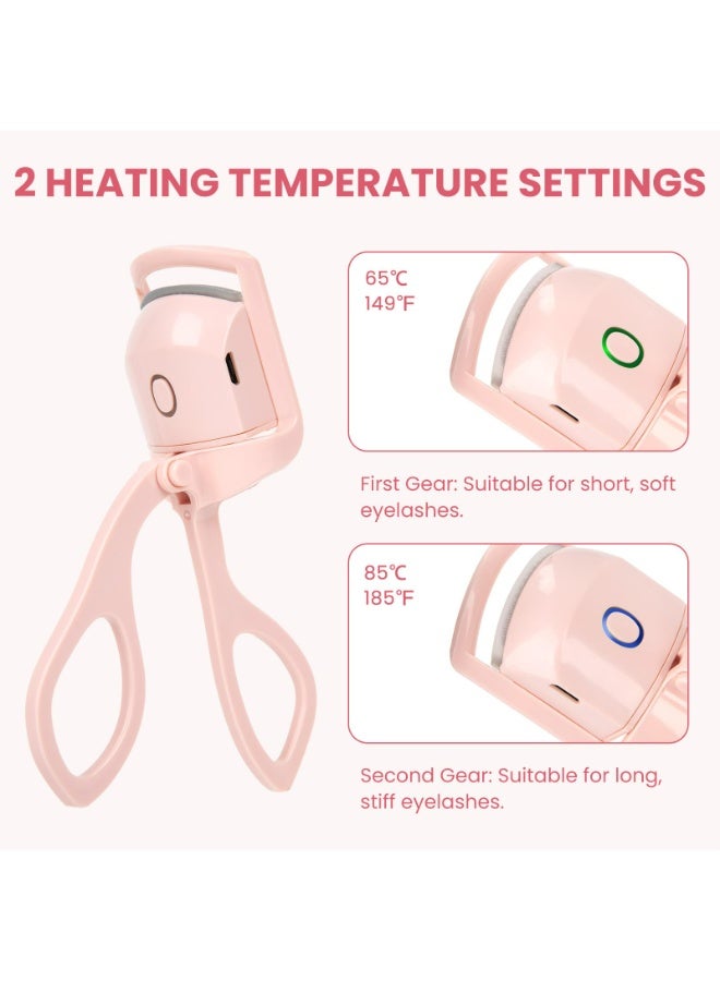 لوميا جهاز لف الرموش الكهربائي القابل لإعادة الشحن، أداة تجميل حرارية مزودة بوسادة سيليكون، تسخين سريع عبر USB، تجعيد طبيعي يدوم طوال اليوم، أداة مكياج محمولة (وردي) - Image 4