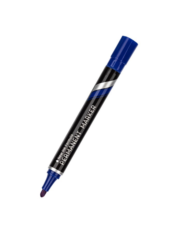 Deli EU10030 Permanent Marker Bullet Tip 1.5mm Blue 12PCS/Box – Ideal for Office and Labeling Work - Image 2