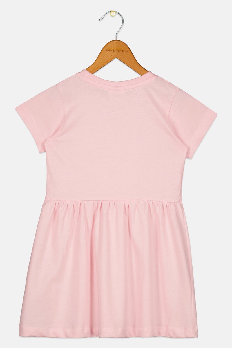 Disney X Hello Kitty Kids Girl Crew Neck Graphic Print Dress, Pink - Image 2
