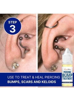 BodyJ4You Piercing Aftercare Spray Piercing Hole Cleaner - Earring Hole Cleaner Piercing Floss Ear Hole Cleaner - Natural Saline Wound Wash Keloid Bump Removal - Pierced Ears Nose Cleaning Kit  - Image 5