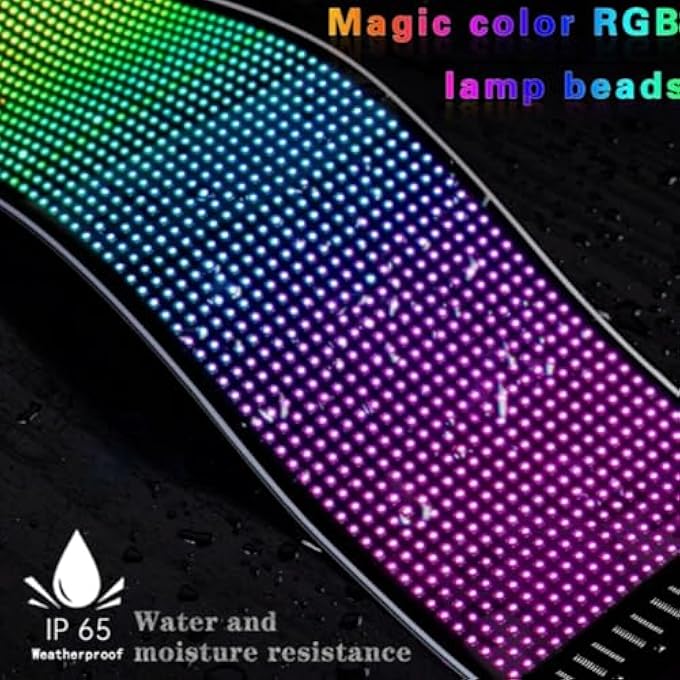 الثلاثة الكبار لوحة إعلانات سيارة LED قابلة للبرمجة، لوحة مصفوفة مرنة للتمرير بتقنية البلوتوث، لوحة إعلانات مفتوحة، USB 5 فولت، شاشة قابلة للتخصيص، 92 × 372 سم - Image 3