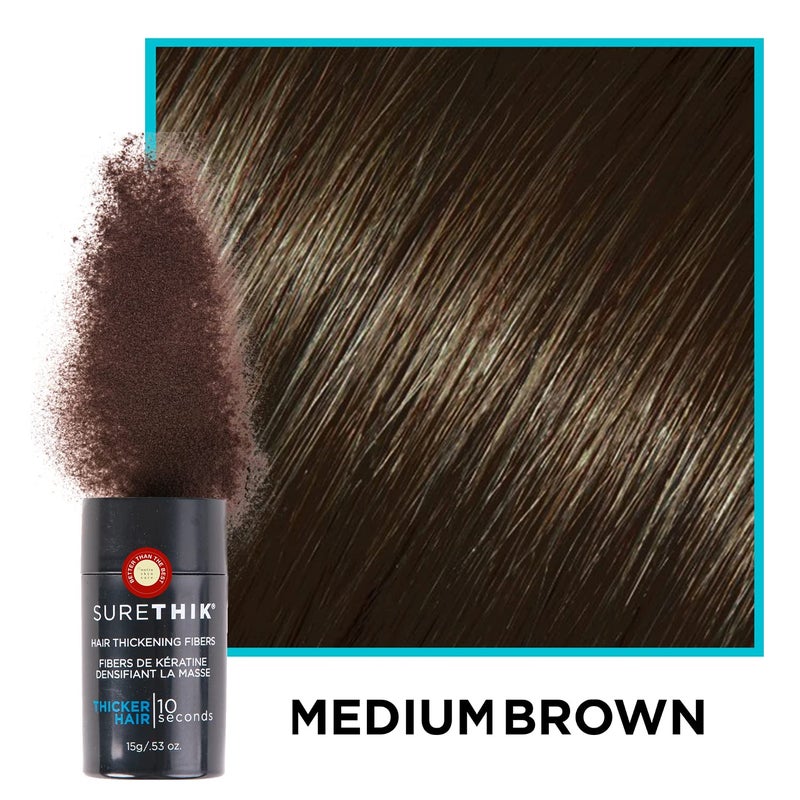 SureThik Hair Thickening Fibers 15g Medium Brown - Image 2