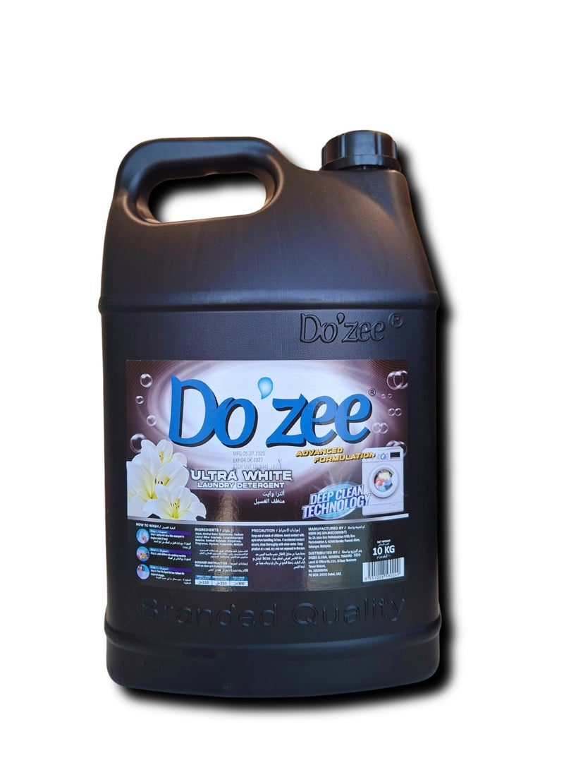 Do'zee Ultra White Liquid Laundry Detergent, 10 Liters - Image 3