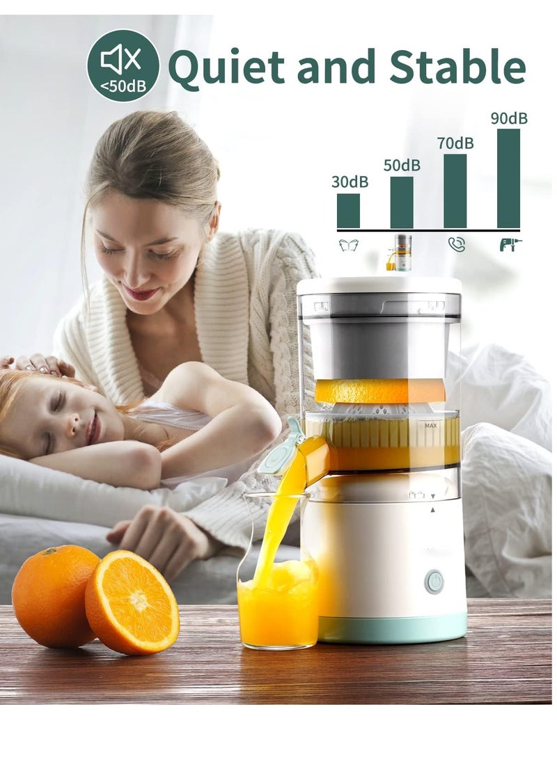 عصارة كهربائية، عصارة فواكه حمضية كهربائية خالية من BPA قابلة لإعادة الشحن، عصارة محمولة للبرتقال والليمون والجريب فروت مع فتحة سكب سهلة، بمحرك قوي جديد لعصر سهل ومريح - Image 3