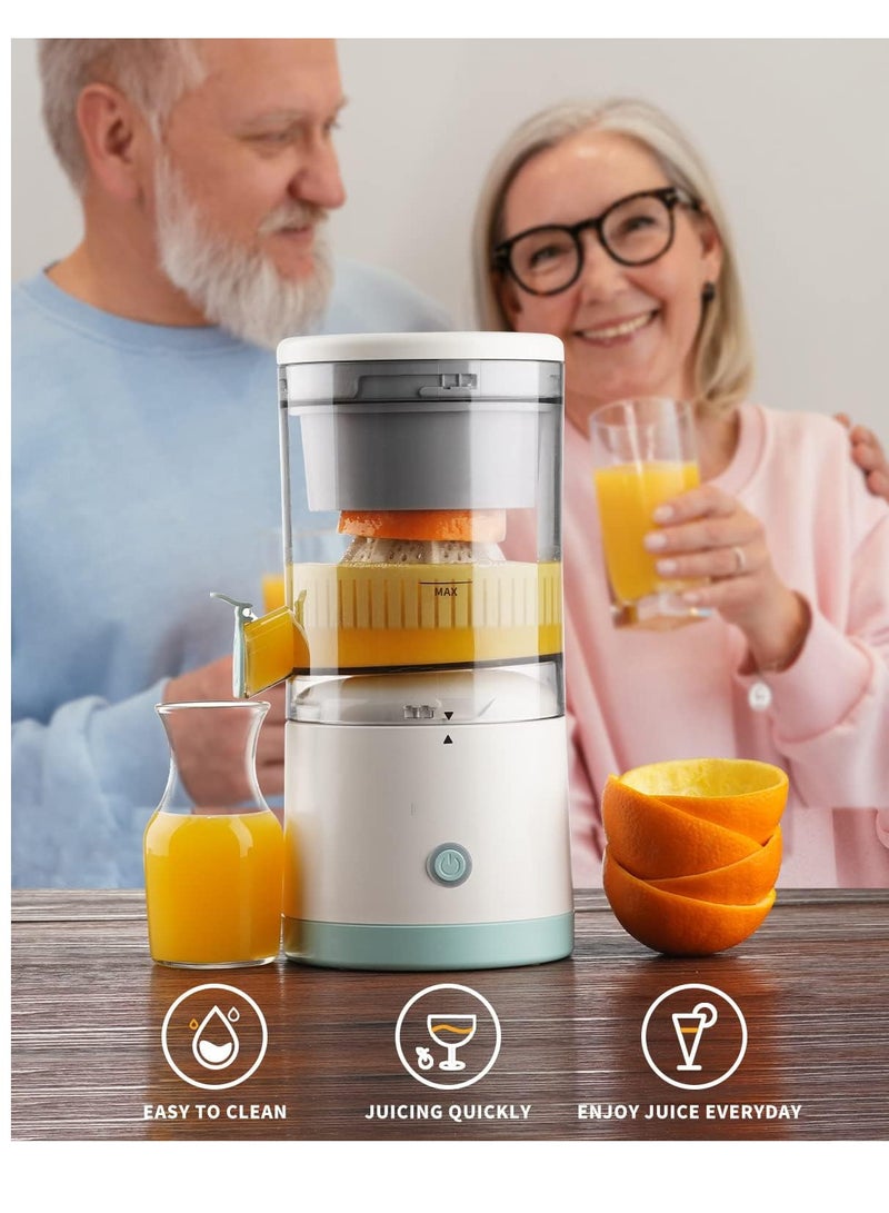 عصارة كهربائية، عصارة فواكه حمضية كهربائية خالية من BPA قابلة لإعادة الشحن، عصارة محمولة للبرتقال والليمون والجريب فروت مع فتحة سكب سهلة، بمحرك قوي جديد لعصر سهل ومريح - Image 4