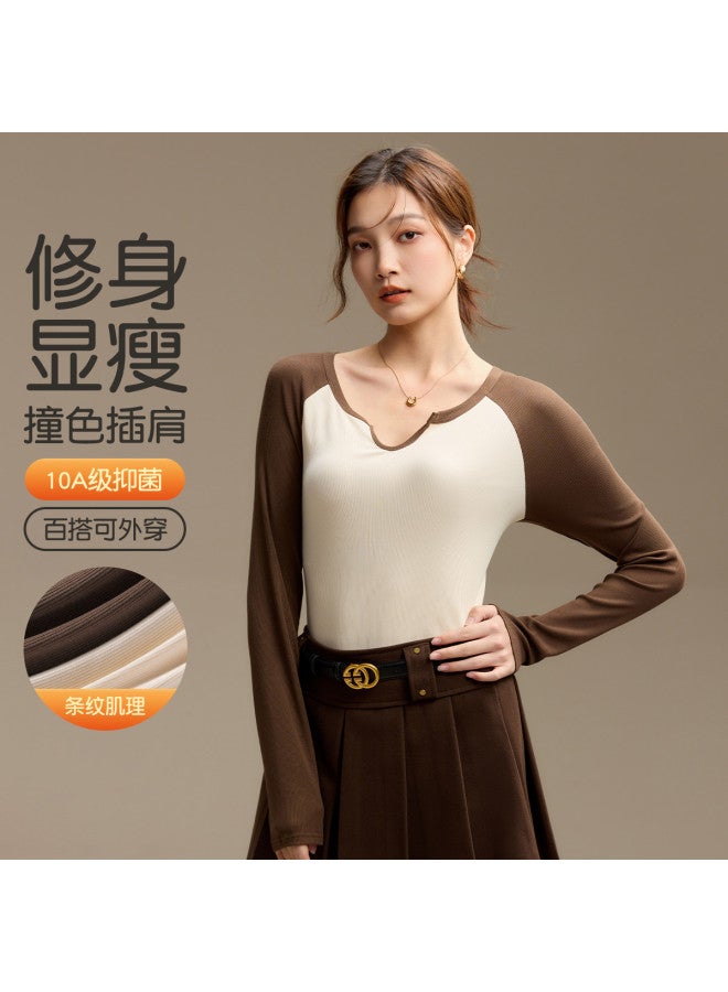 MIIOW Autumn Women'S Long-Sleeve Base T-Shirt, Wearable As Outerwear, Women'S Base Layer Top - Image 2