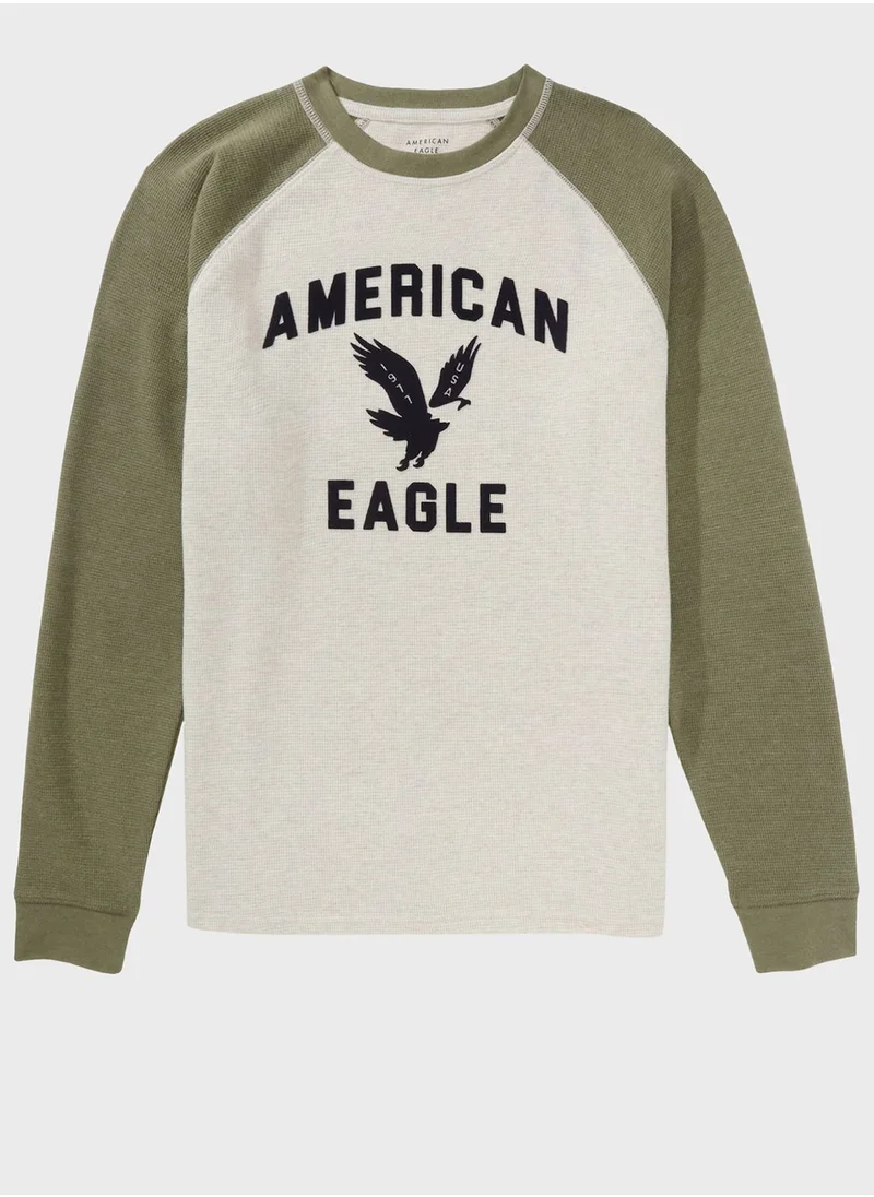 American Eagle Graphic Print Thermal T-Shirt