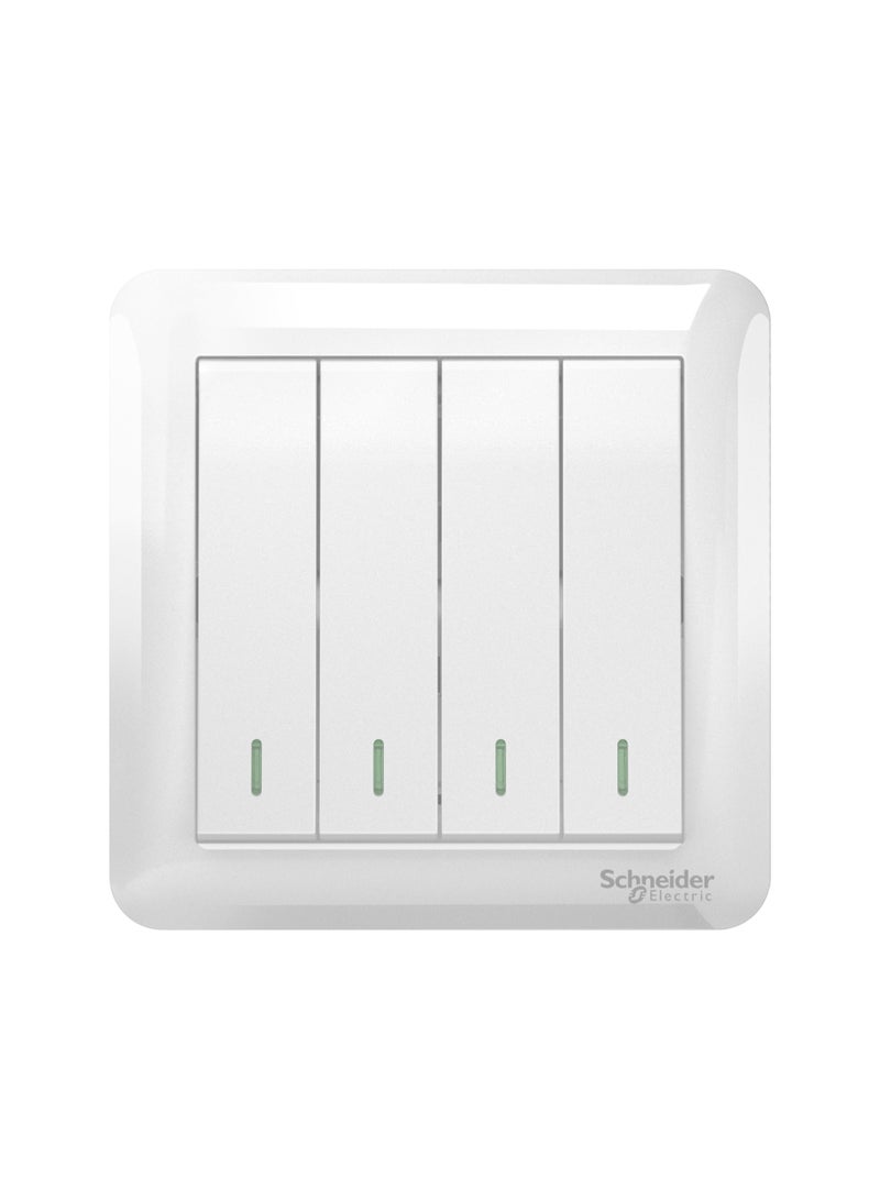 Schneider Electric 4 Gang 1 Way Switch - White - Image 2