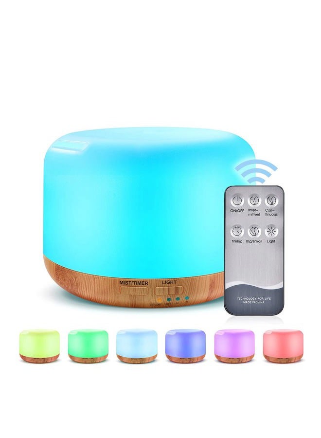 Marchred 300ML Essential Oil Diffuser, Remote Control Ultrasonic Aromatherapy Oil Diffusers Cool Mist Humidifier, Waterless Auto-Off and 7 LED Light Colors for Bedroom, Yoga, SPA, Baby - Image 1