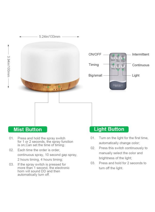 Marchred 300ML Essential Oil Diffuser, Remote Control Ultrasonic Aromatherapy Oil Diffusers Cool Mist Humidifier, Waterless Auto-Off and 7 LED Light Colors for Bedroom, Yoga, SPA, Baby - Image 5