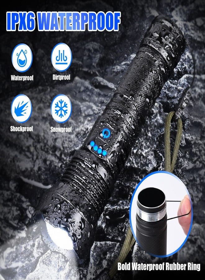 Foleto Rechargeable LED Flashlights High Lumens,Super Bright Flashlight, Powerful Tactical Handheld Flash Light, 5 Modes Zoomable Waterproof Flash Lights for Camping, Emergency - Image 4