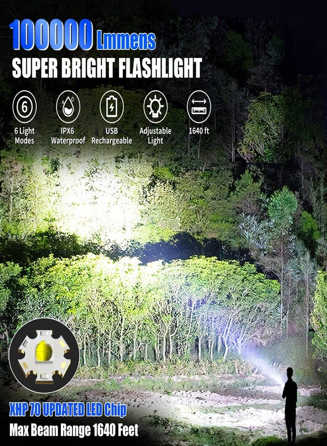 Foleto Rechargeable LED Flashlights High Lumens,Super Bright Flashlight, Powerful Tactical Handheld Flash Light, 5 Modes Zoomable Waterproof Flash Lights for Camping, Emergency - Image 5