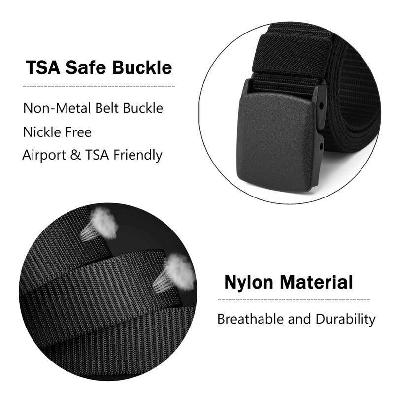 Mile High Life | Nylon Web Belt | Outdoor Military Belt | TSA Safe Buckle Plastic/Metal - Image 4