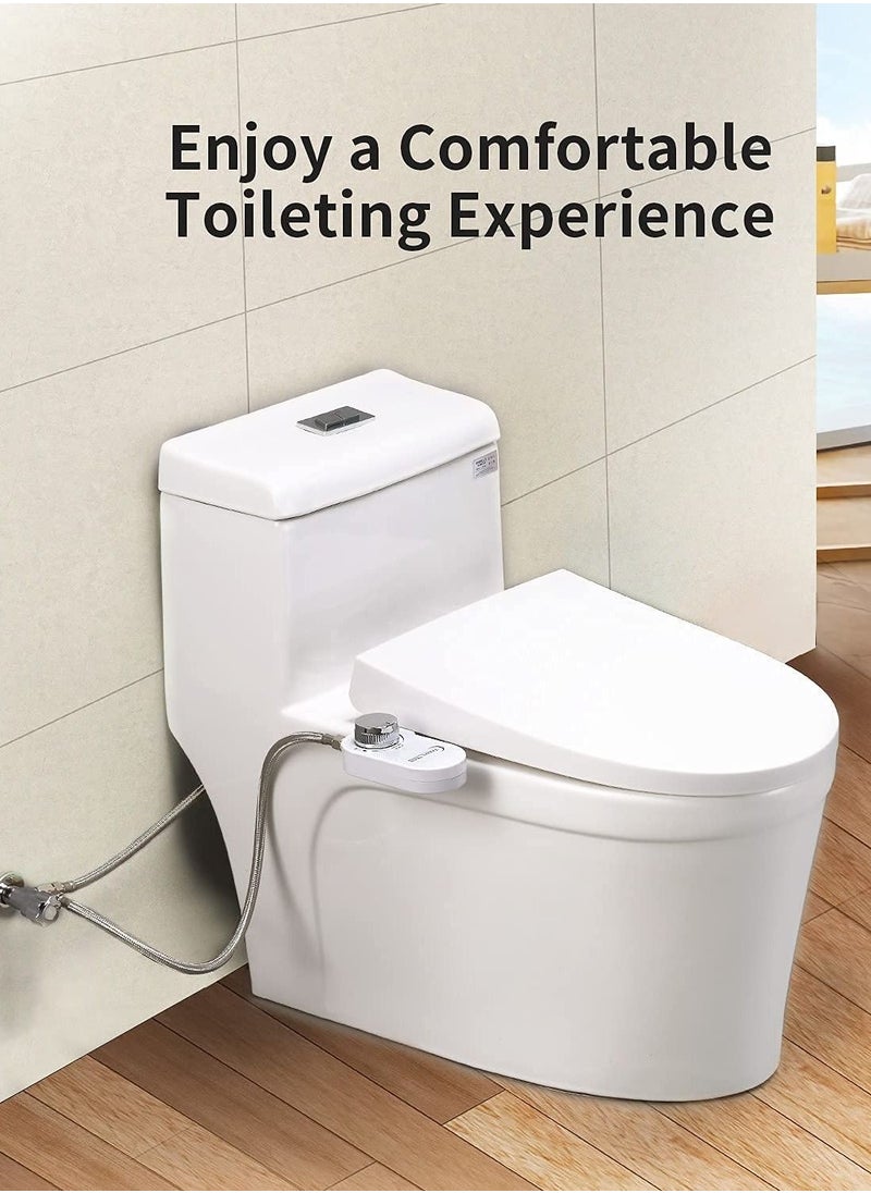 Bidet, Bidet Attachment for Toilet, Non-Electric Fresh Water Bidet with Self-Cleaning Nozzle, Easy Home Installation